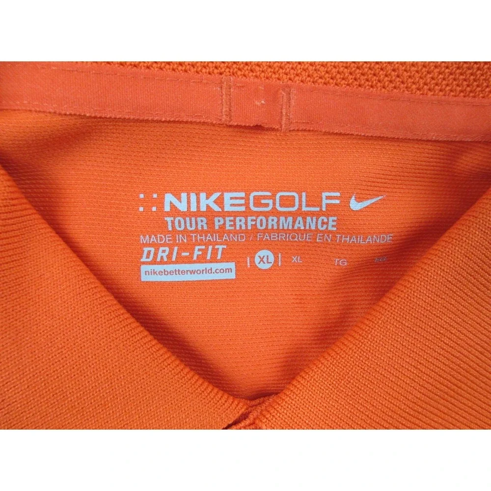 Nike Polo Shirt Mens‎ Extra Large Orange Tour Performance DriFit Golf Casual*